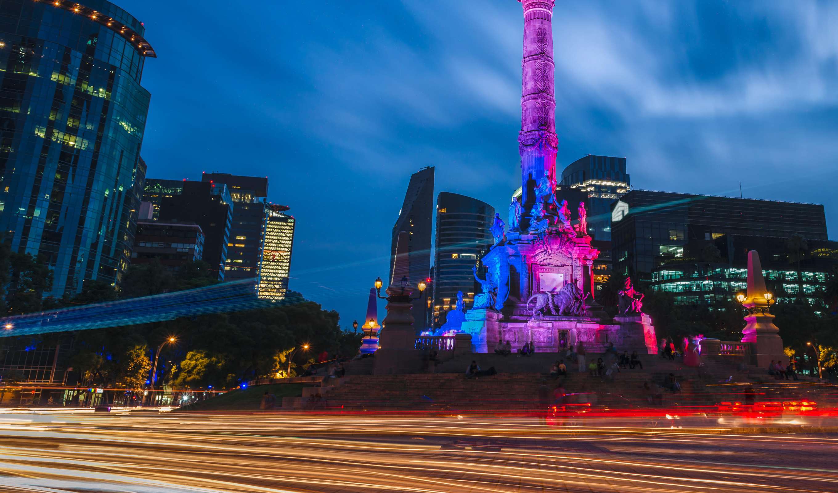 a street in mexico at night